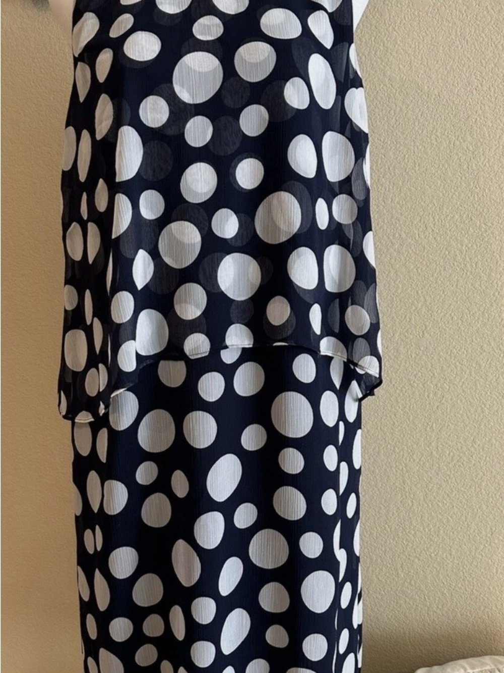 Navy & White Polka Dot Two-Piece Dress